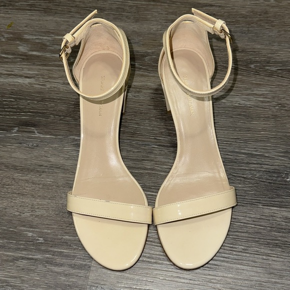 Stuart Weitzman Nude Block Heels - Size 7.5 - Picture 2 of 8